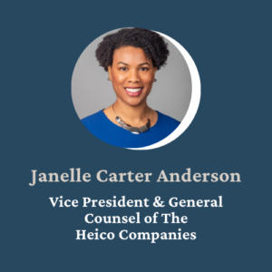 janelle carter anderson vp general counsel heico companies federal bar association chicago chapter